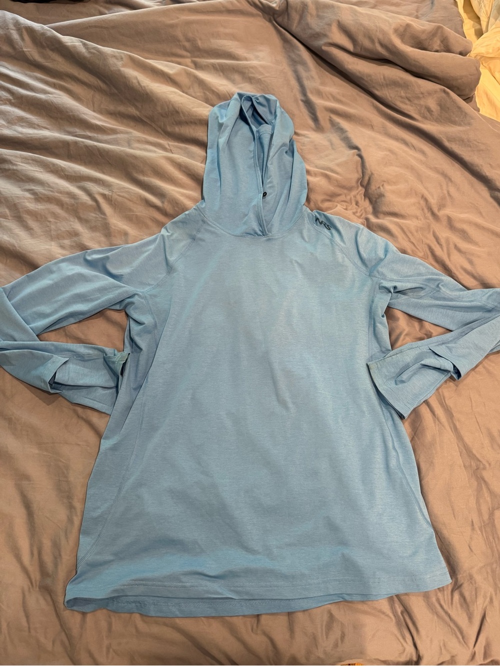 NRS Women’s Silkweight hoodie Light Blue long sleeve Top large